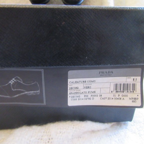 Prada Spazzolato Cap Toe Derby (M Black) Size 9.5 - Picture 4 of 12